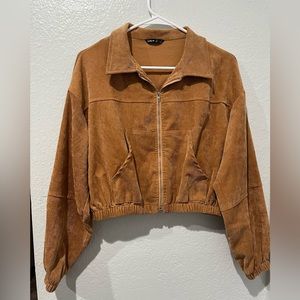 Shein Corduroy Brown Bomber Jacket M